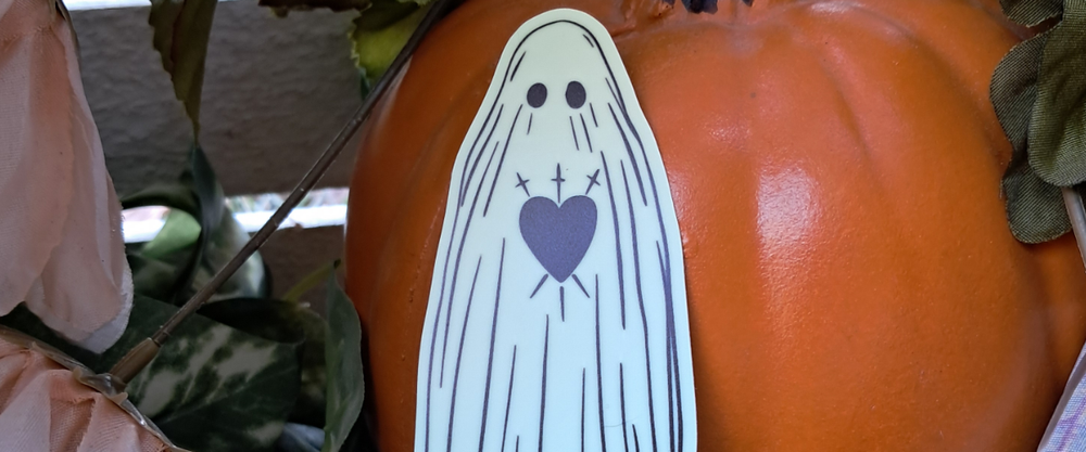 Three of Ghosts Glow Sticker